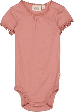 Wheat Body Rib Lace SS - Old Rose